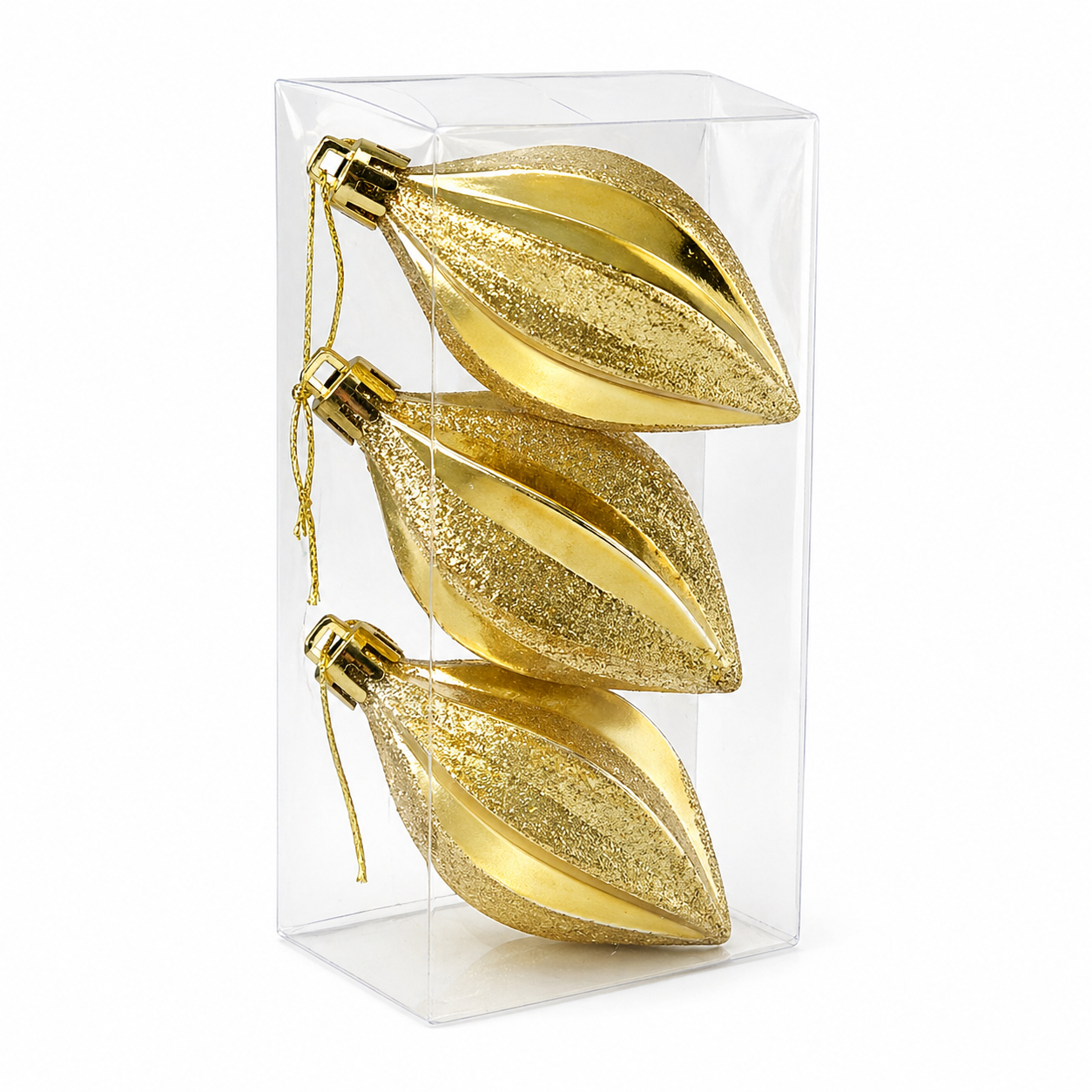 LAGRIMA RELIEVE GLITTER ORO 8CM. X 3 UNID.